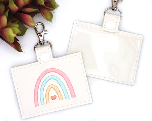 Boho Rainbow Horizontal Badge ID Card Holder