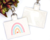 Boho Rainbow Horizontal Badge ID Card Holder