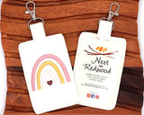 Mauve and Gold Boho Rainbow Vertical Badge ID Card Holder
