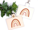 Neutral Boho Rainbow Horizontal Badge ID Card Holder