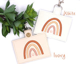 Neutral Boho Rainbow Horizontal Badge ID Card Holder