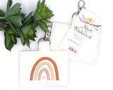 Neutral Boho Rainbow Horizontal Badge ID Card Holder