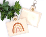 Neutral Boho Rainbow Horizontal Badge ID Card Holder