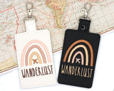 Wanderlust Airplane Boho Rainbow Vertical Badge ID Card Holder or Luggage Tag