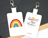 Bright Boho Rainbow Vertical Badge ID Card Holder