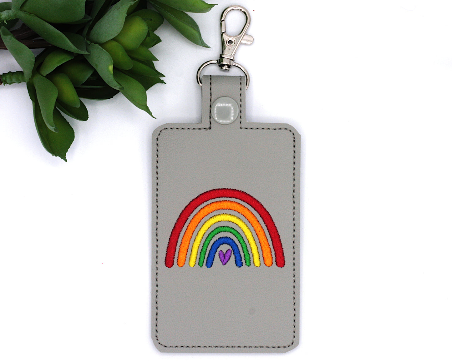 Bright Boho Rainbow Vertical Badge ID Card Holder