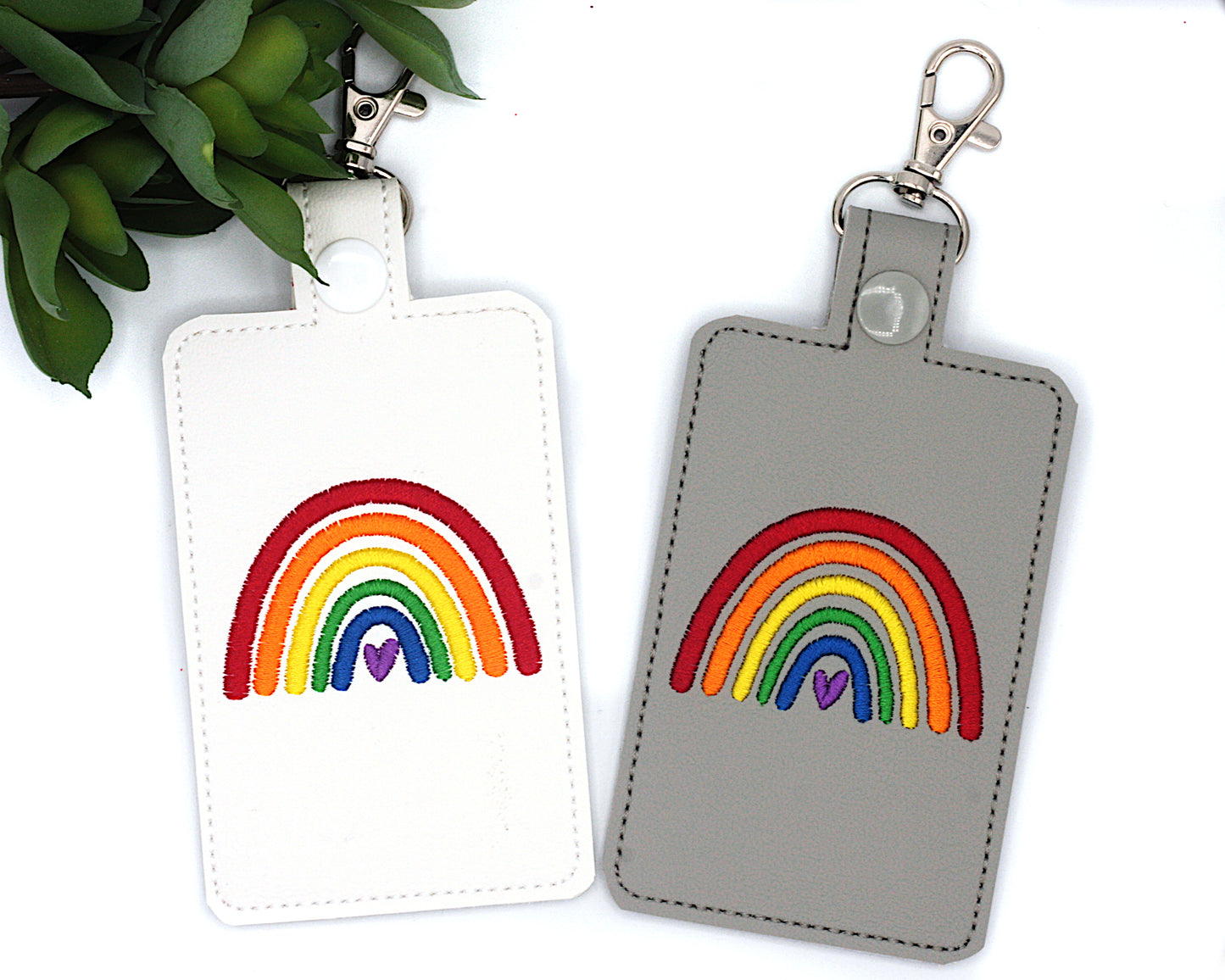 Bright Boho Rainbow Vertical Badge ID Card Holder