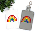 Bright Boho Rainbow Vertical Badge ID Card Holder