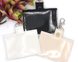 Neutral Boho Rainbow Horizontal Badge ID Card Holder with Leaves