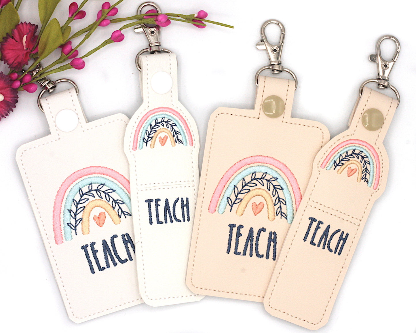 Boho Rainbow Teach Badge ID Card Holder Lip Balm Holder