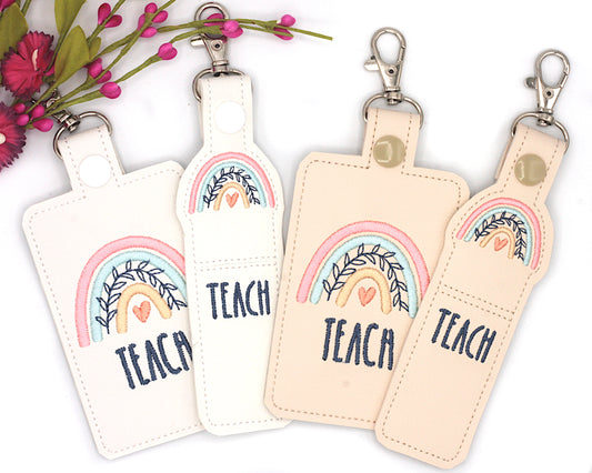 Boho Rainbow Teach Badge ID Card Holder Lip Balm Holder