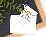 Brown & Green Boho Rainbow with Leaves Horizontal Badge ID Card Holder