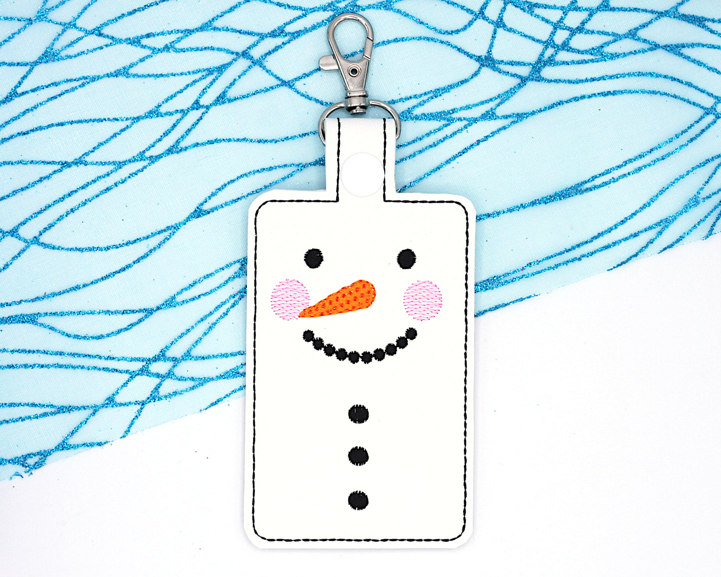 Snowman Badge ID Card Holder