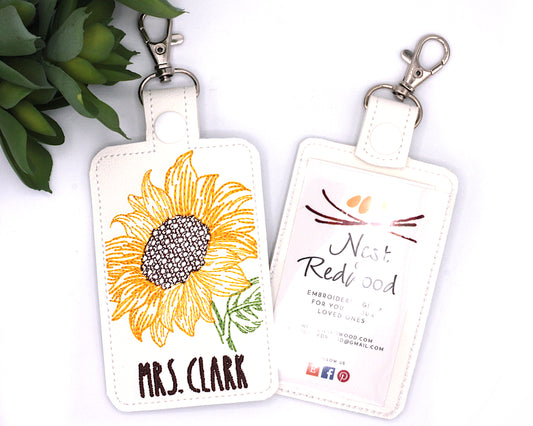 Custom Sunflower Badge Holder