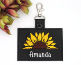 Personalized Sunflower Half Horizontal Badge ID Card Holder