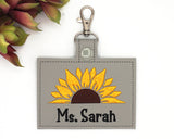 Personalized Sunflower Half Horizontal Badge ID Card Holder