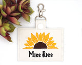 Personalized Sunflower Half Horizontal Badge ID Card Holder