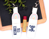 Personalized Pink & Blue Boho Rainbow Lip Balm Holder