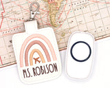 Personalized Airplane Boho Rainbow Classroom Doorbell Holder