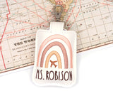 Personalized Airplane Boho Rainbow Classroom Doorbell Holder