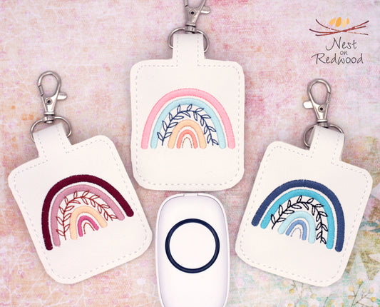 Boho Rainbow With Leaves Classroom Doorbell Holder