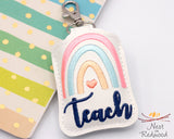 Boho Rainbow Teach Classroom Doorbell Holder