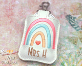 Personalized Boho Rainbow Classroom Doorbell Holder