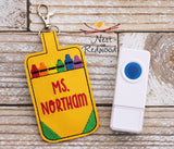 Personalized Crayon Classroom Doorbell Holder