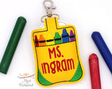 Personalized Crayon Classroom Doorbell Holder