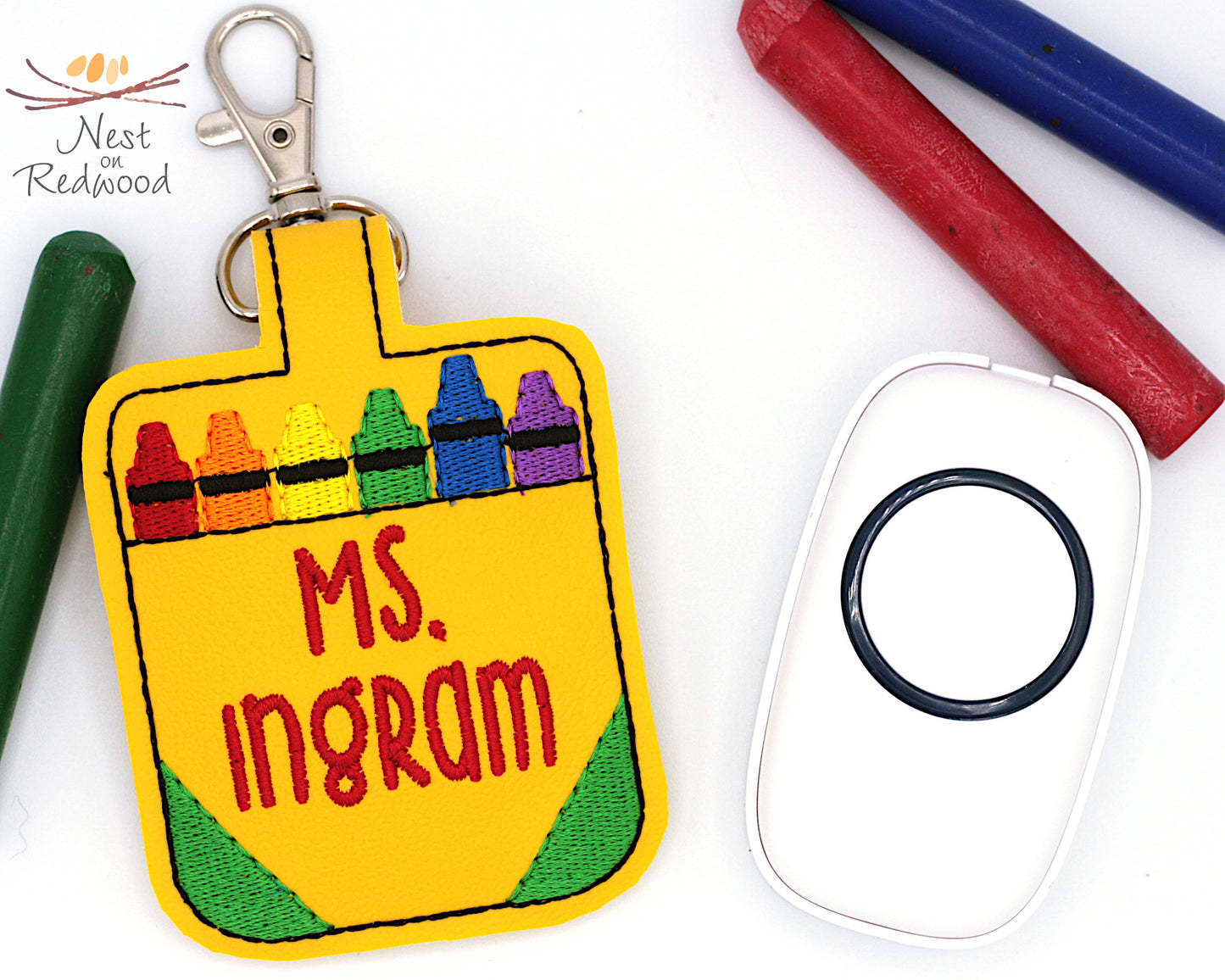 Personalized Crayon Classroom Doorbell Holder