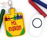 Personalized Crayon Classroom Doorbell Holder