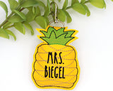 Personalized Pineapple Classroom Doorbell Holder