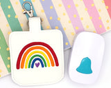 Bright Boho Rainbow Heart Classroom Doorbell Holder