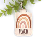 Neutral Boho Rainbow Teach Classroom Doorbell Holder