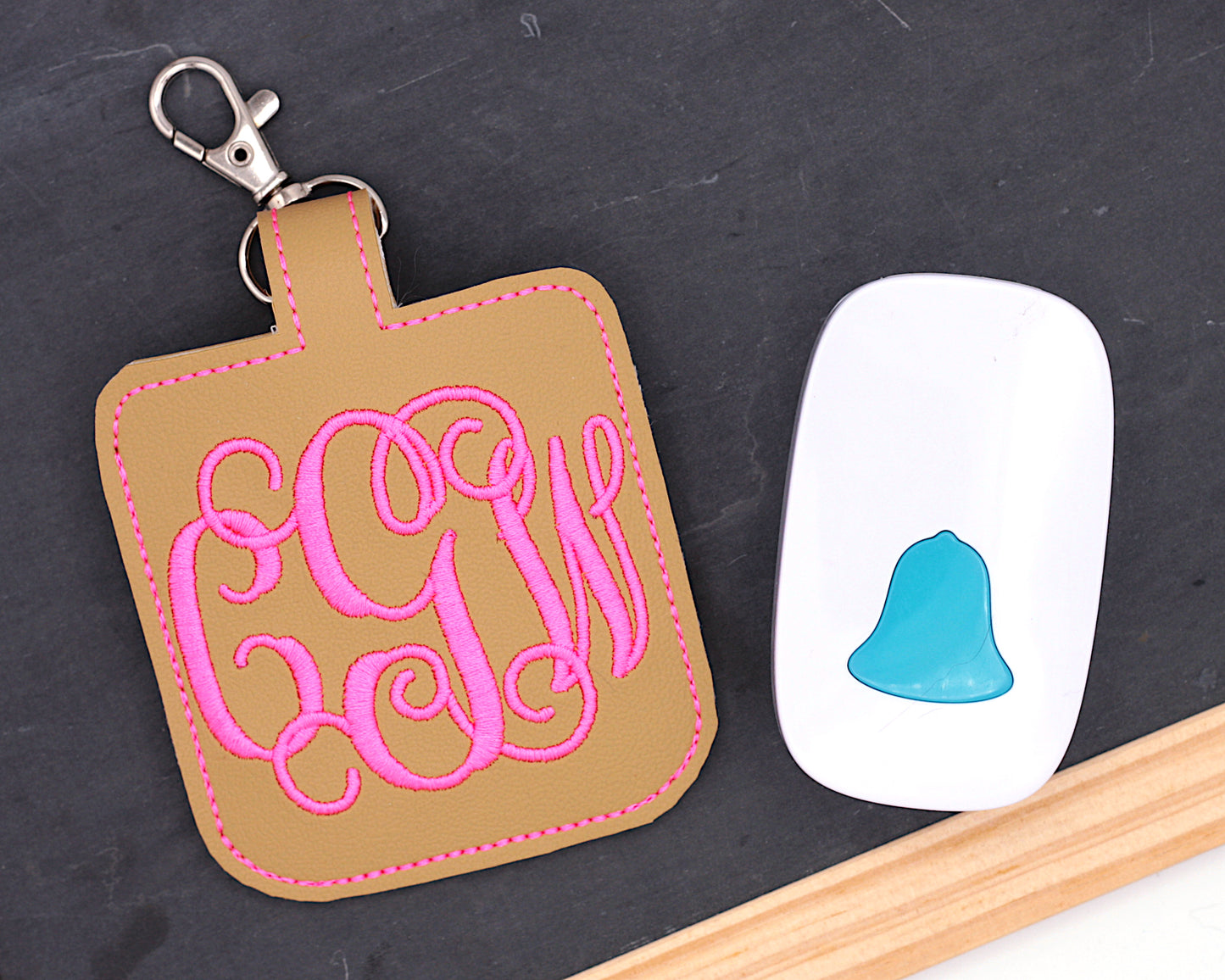 Monogrammed Classroom Doorbell Holder