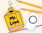 Personalized Pencil Classroom Doorbell Holder