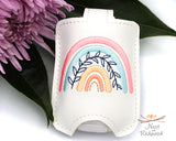 Boho Rainbow with Leaves Hand Sanitizer Holder