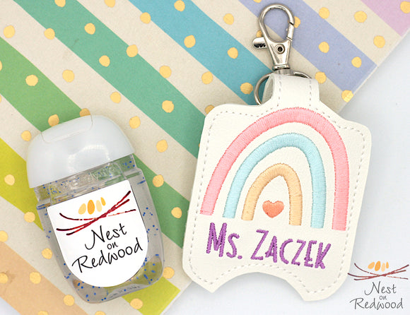 Personalized Boho Rainbow Hand Sanitizer Holder