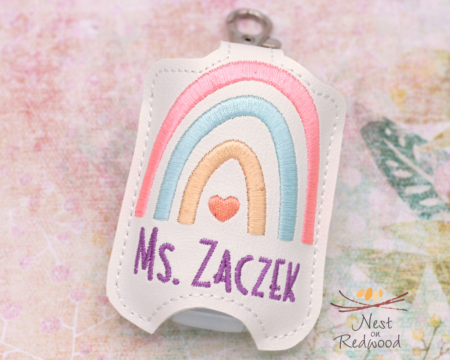 Personalized Boho Rainbow Hand Sanitizer Holder