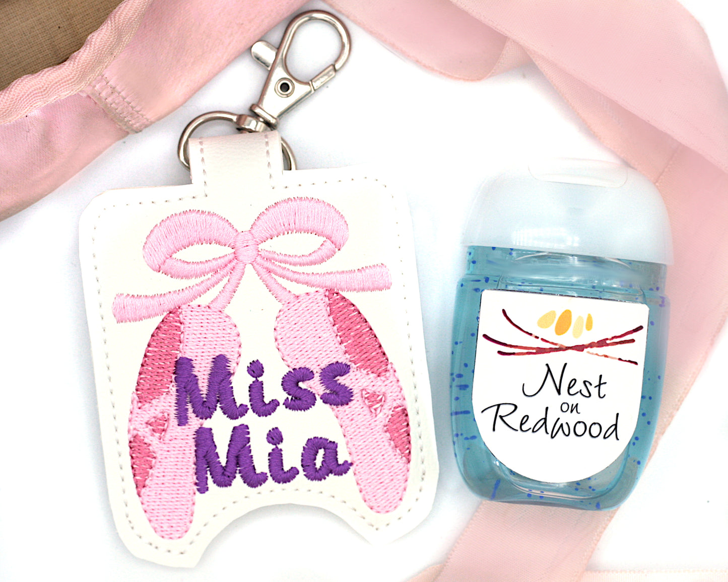 Personalized Ballet Dance Slippers Hand Sanitizer Holder