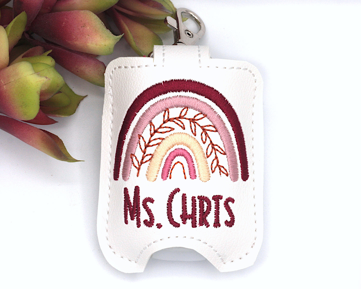 Personalized Boho Rainbow Hand Sanitizer Holder