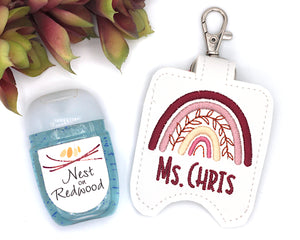 Personalized Boho Rainbow Hand Sanitizer Holder