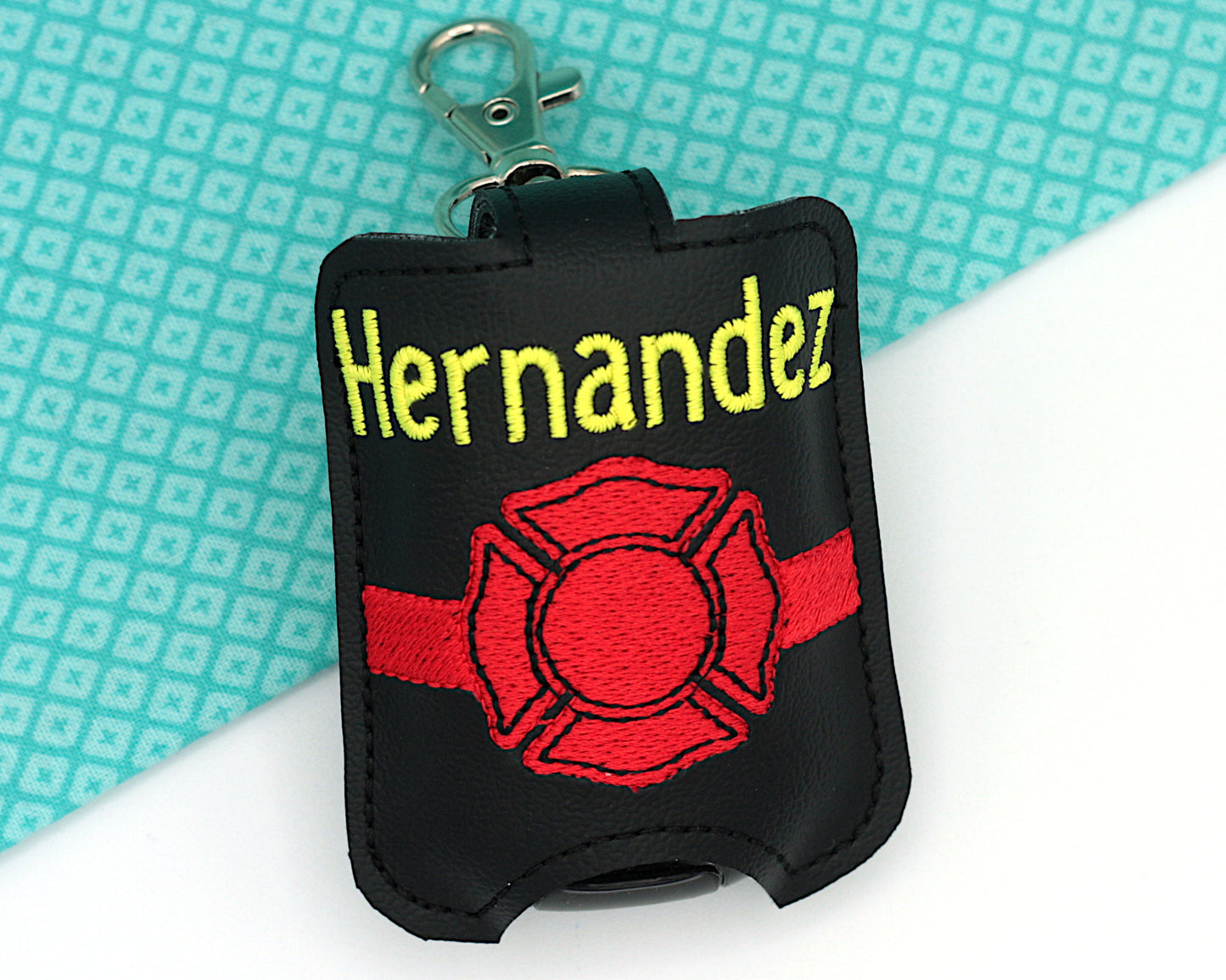 Personalized Firefighter Hand Sanitizer Holder