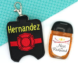 Personalized Firefighter Hand Sanitizer Holder