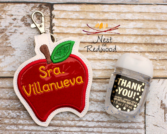 Personalized Apple Hand Sanitizer Holder