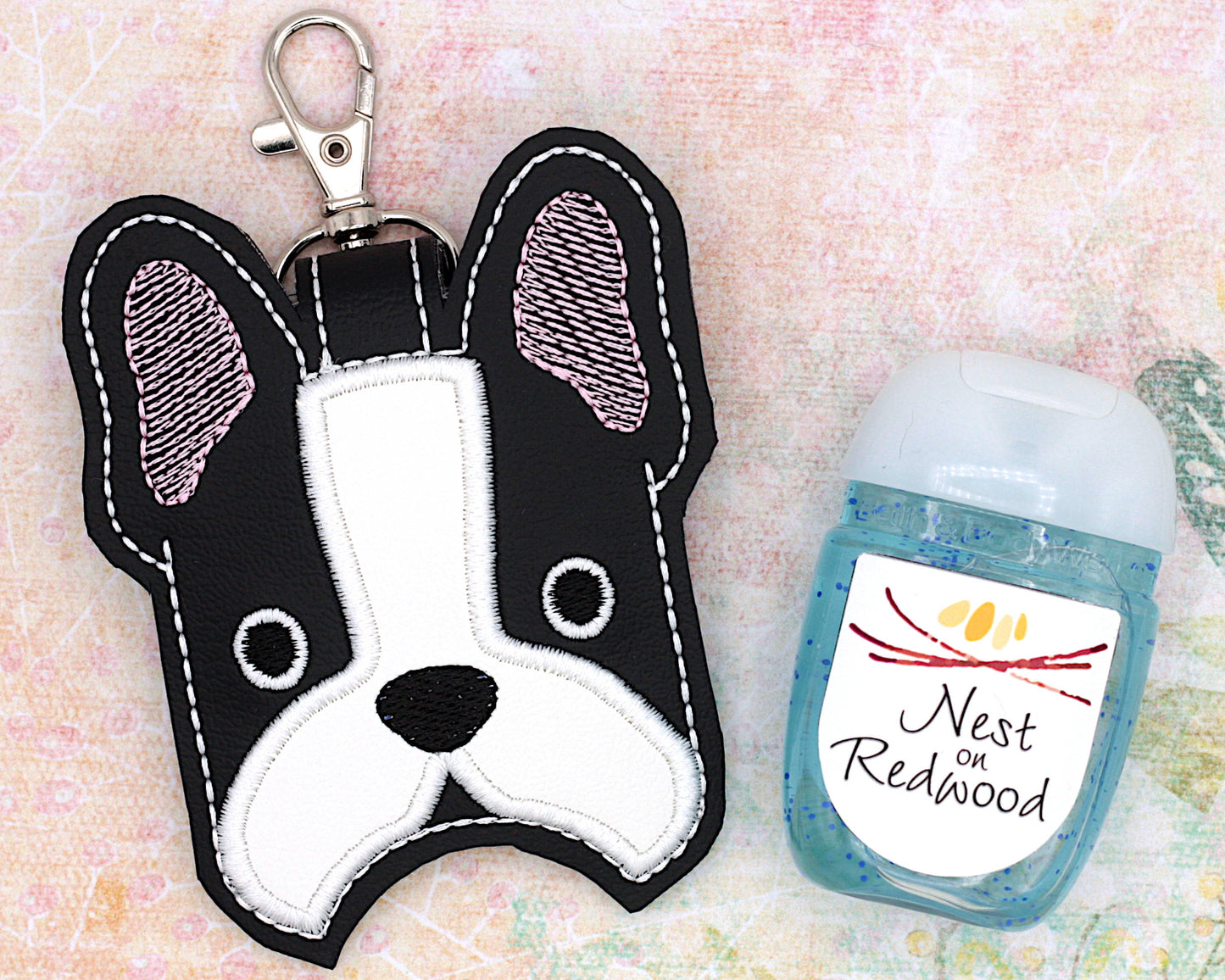Boston Terrier Face Hand Sanitizer Holder, Dog Sanitizer Holder