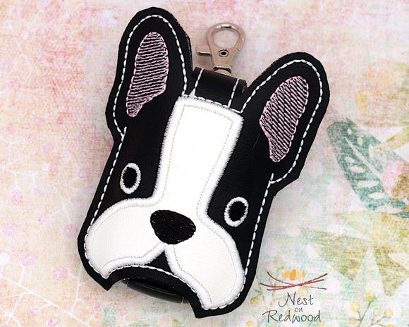 Boston Terrier Face Hand Sanitizer Holder, Dog Sanitizer Holder