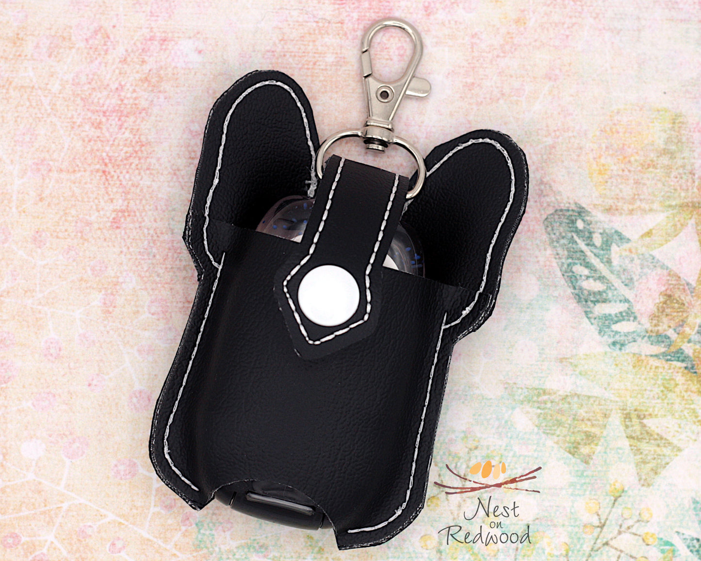 Boston Terrier Face Hand Sanitizer Holder, Dog Sanitizer Holder