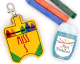 Personalized Crayon Hand Sanitizer Holder, Crayon Sanitizer Case