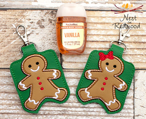 Gingerbread Boy and Girl Hand Sanitizer Holder
